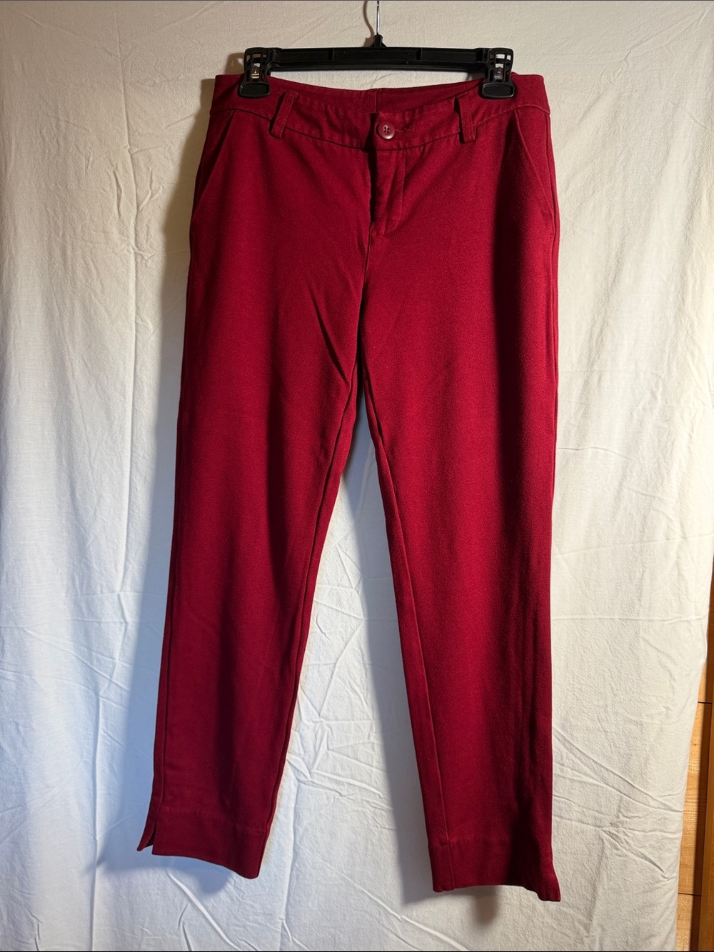 CAbi Women's Deep Red Cropped Stretch Pants
